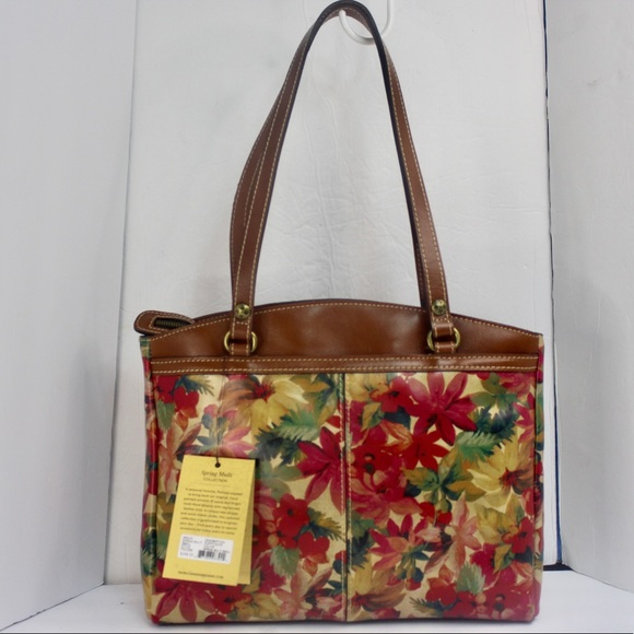 Patricia Nash Poppy Leather Tote Shoulder Bag - Picture 11 of 12